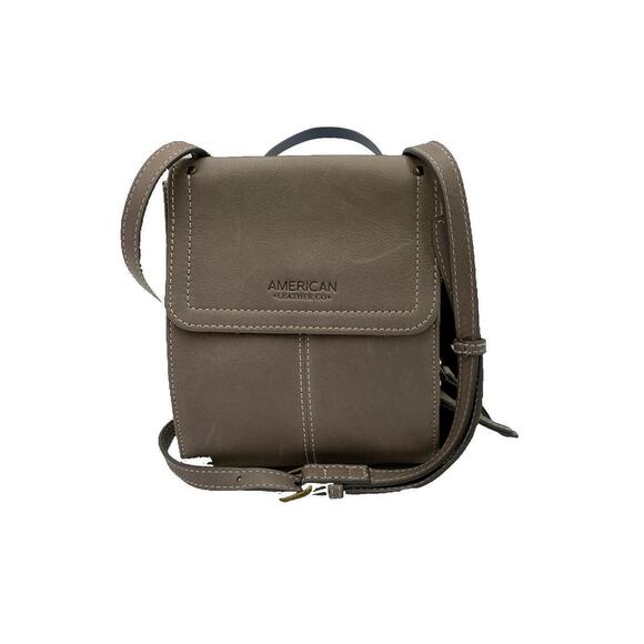 American Leather Co. Handbags - American Leather Co. Kansas Leather Crossbody Gray